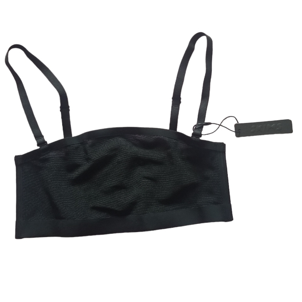 Skims Powermesh Bandeau Bralette Strapless Bra Onyx Black XXSMALL